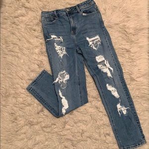 Denim distressed  trousers